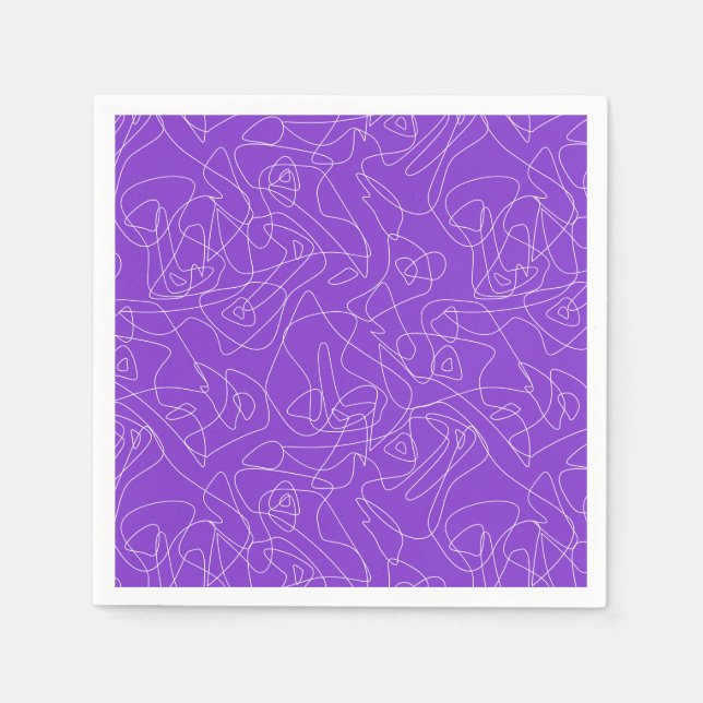 Servilleta De Papel líneas curvas abstractas blancas sobre un fondo mo (Anverso)