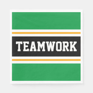 Servilleta De Papel Líneas de carreras TEAMWORK Verde Negro Blanco Nar