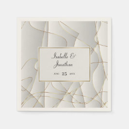 Servilleta De Papel Líneas de curva dorada