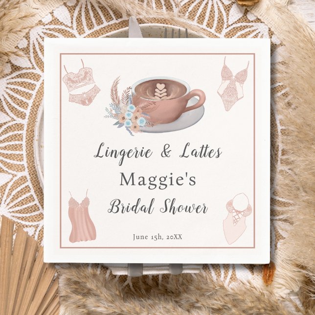 Servilleta De Papel Lingerie & Lattes Bridal Shower (Subido por el creador)