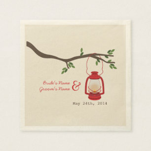 Servilleta De Papel Linterna de camping + servilletas de Boda de árbol