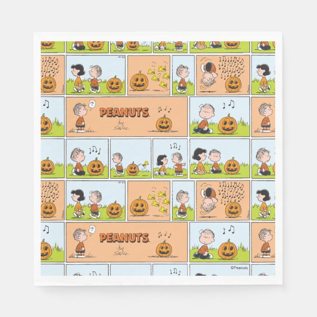 Servilleta De Papel Linus & Lucy | Cantando Jack-O-Lantern (Anverso)