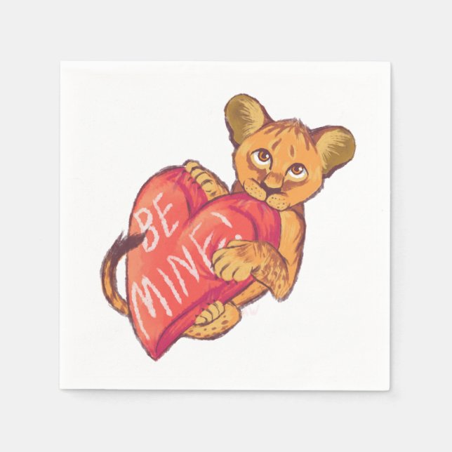 Servilleta De Papel Lion Cub Valentine (Anverso)