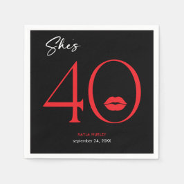 Servilleta De Papel Lips rojas minimales modernas de cuarenta años