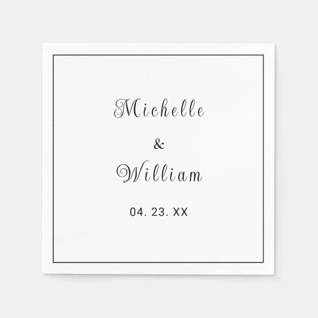 Servilleta De Papel Liquidación personalizada de B&W con fecha (Anverso)