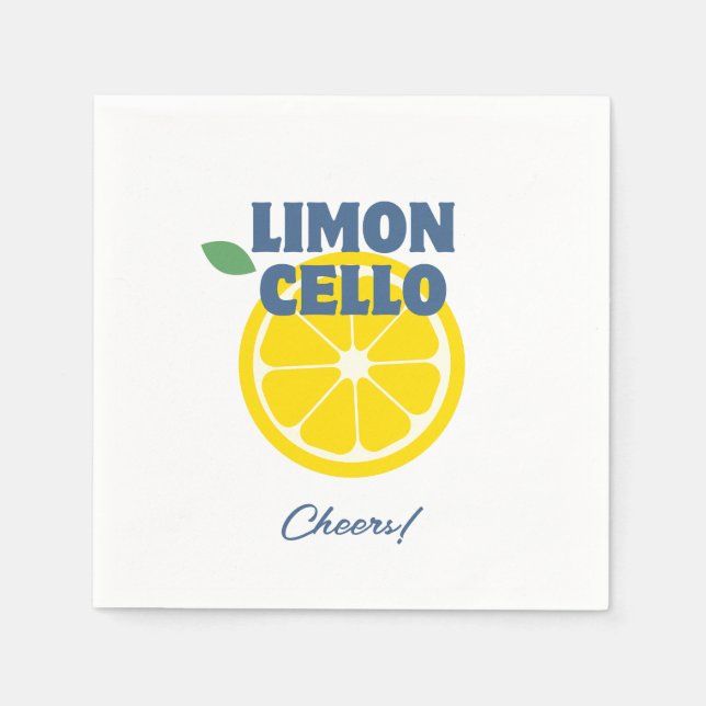 Servilleta De Papel Liquor de Limoncello blanco crema casera (Anverso)