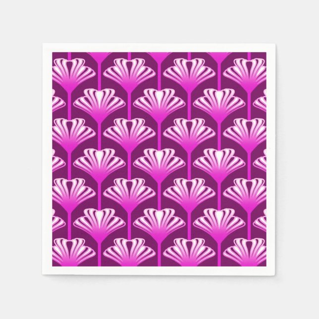 Servilleta De Papel Lirio Art Deco, morado de Ametist y orquídea (Anverso)