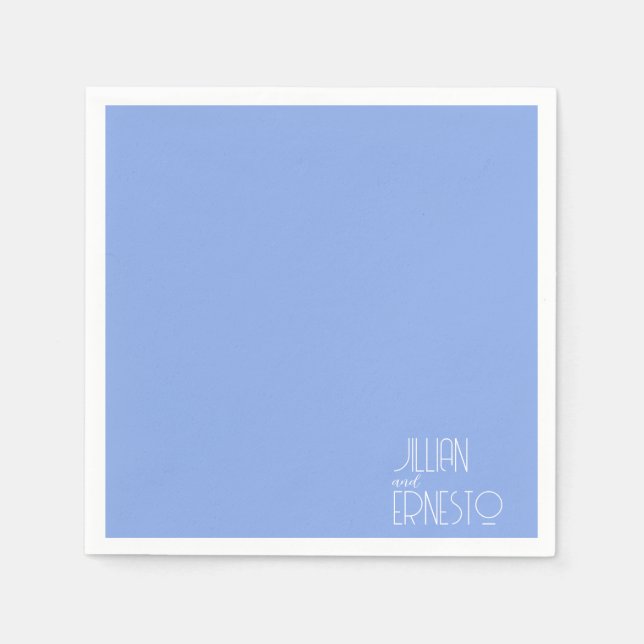 Servilleta De Papel Lirio azul medio sólido del Personalizado del vall (Anverso)