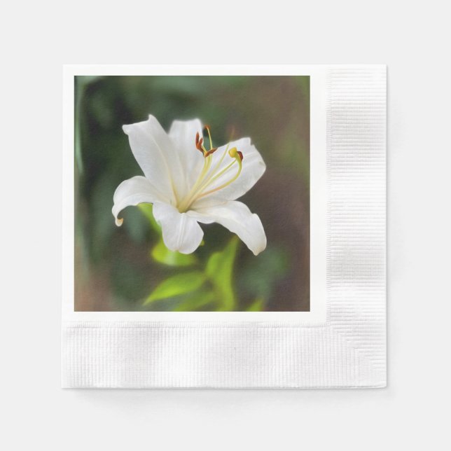 Servilleta De Papel Lirio blanco brillante (Anverso)