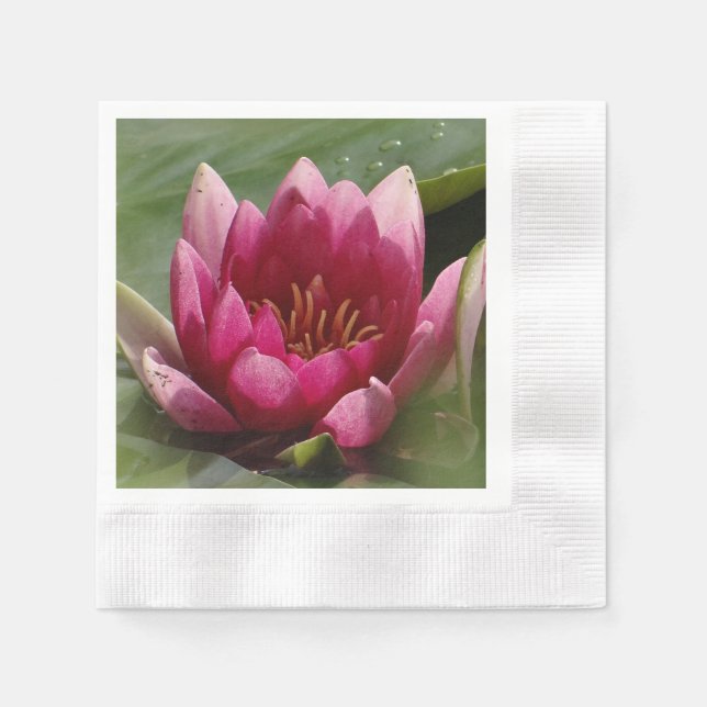 Servilleta De Papel Lirio de agua rosa (Anverso)
