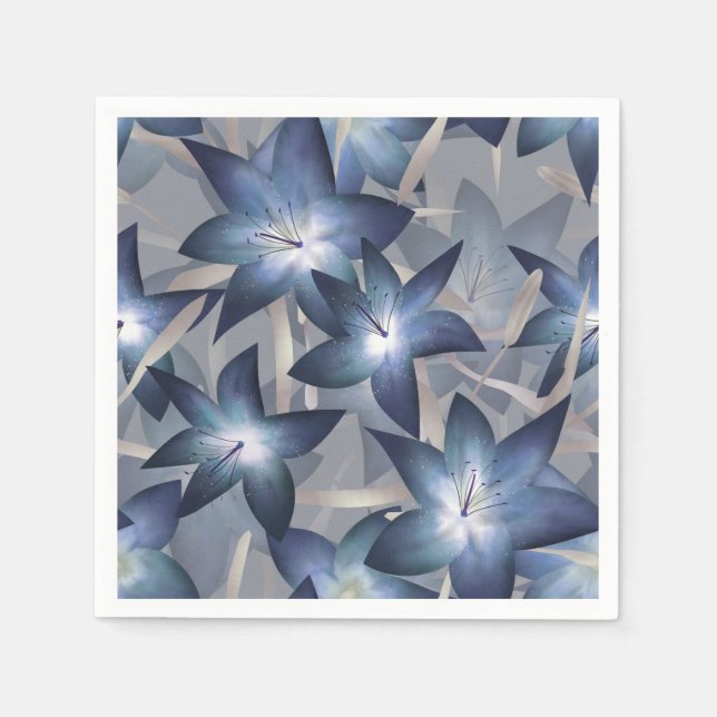 Servilleta De Papel Lirios azules (Anverso)