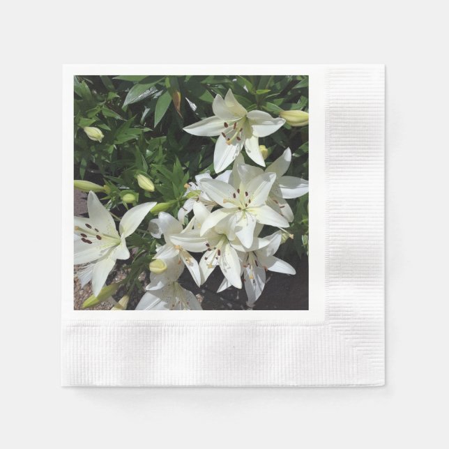 Servilleta De Papel Lirios Blancos (Anverso)