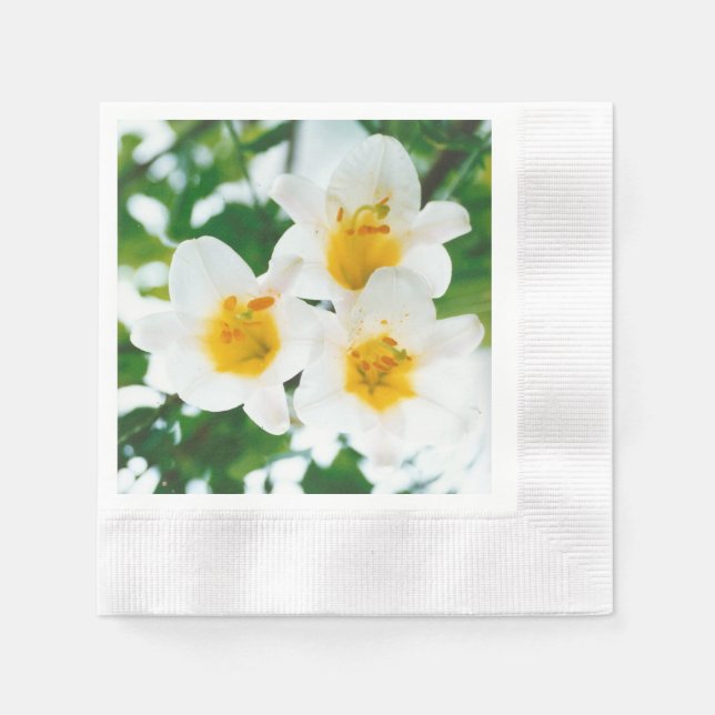 Servilleta De Papel Lirios blancos - Lilium candidum (Anverso)