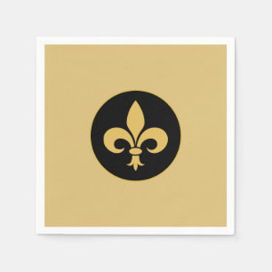 Servilleta De Papel Lirios de oro sobre dorado