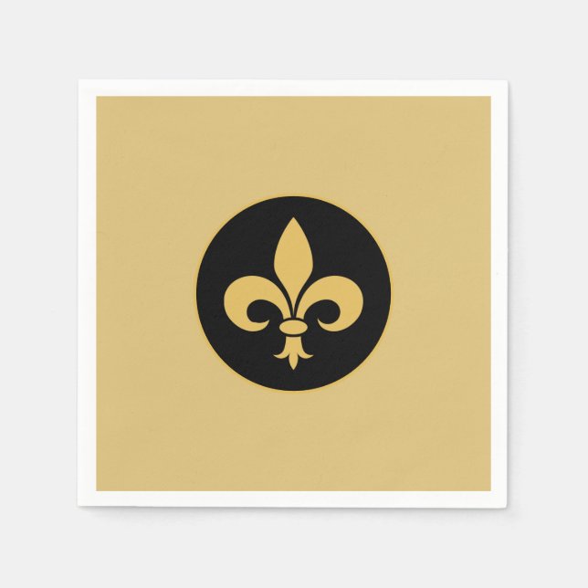 Servilleta De Papel Lirios de oro sobre dorado (Anverso)