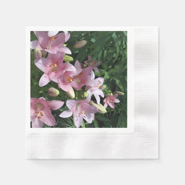Servilleta De Papel Lirios rosados (Anverso)