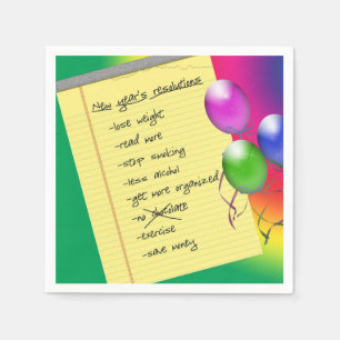 Servilleta De Papel Lista de resoluciones de Año Nuevo