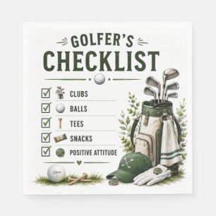 Servilleta De Papel Lista divertida de la vida diaria del golf