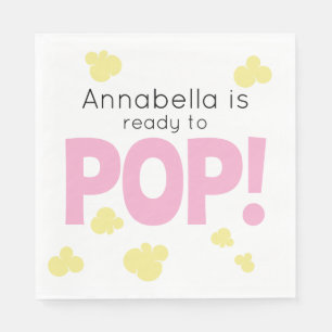Servilleta De Papel Listo para estallar Chica linda Palomitas de maíz