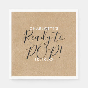 Servilleta De Papel Listo para estallar Ducha de bebé Rústico Kraft Ch