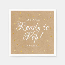Servilleta De Papel Listo Para Pop Gold Hearts Confetti Baby Shower