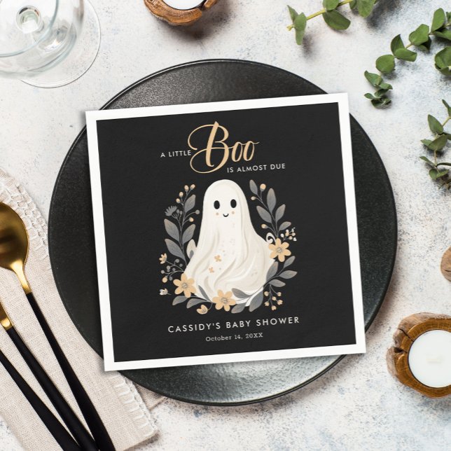 Servilleta De Papel Little Boo Boho Ghost Halloween Baby Shower (Subido por el creador)