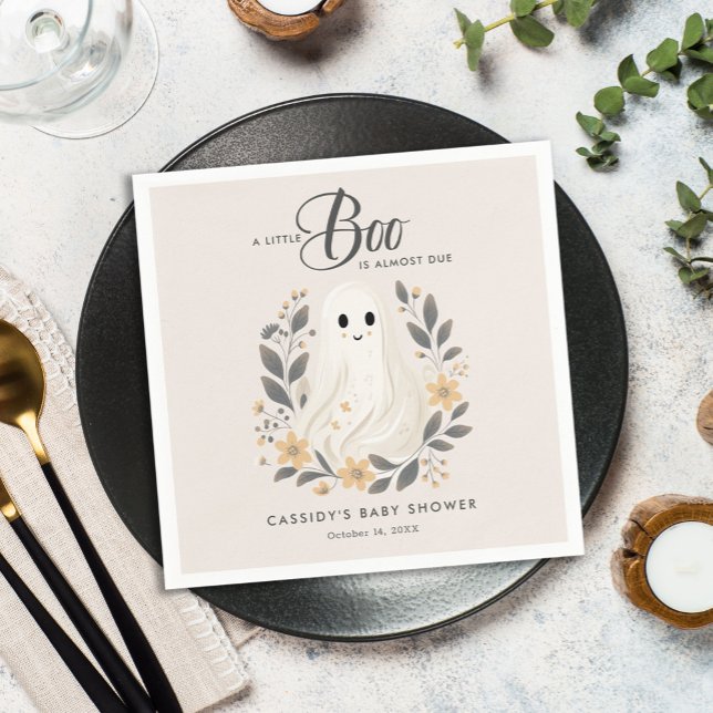 Servilleta De Papel Little Boo Boho Ghost Halloween Baby Shower (Subido por el creador)