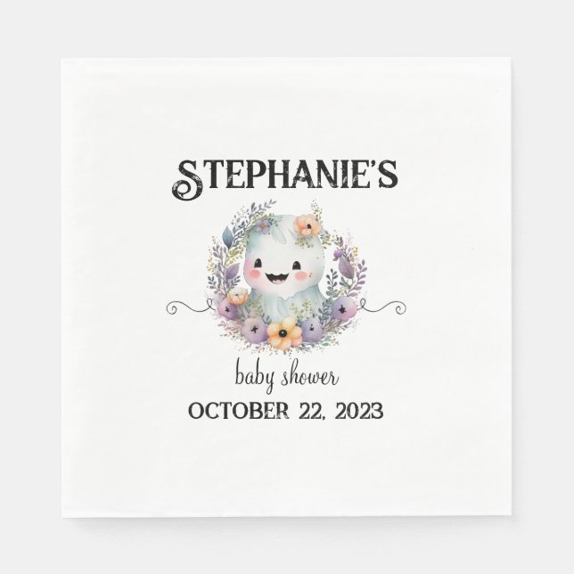 Servilleta De Papel Little Boo Halloween Baby Shower Decoraciones Napk (Anverso)