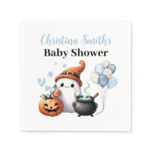 Little Boo Halloween Boy Baby Shower Paper Napkin