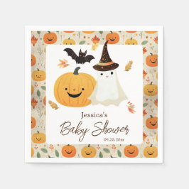 Servilleta De Papel Little Boo Halloween Pattern Baby Shower