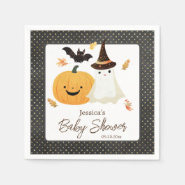 Servilleta De Papel Little Boo Halloween Pollka Dot Baby Shower