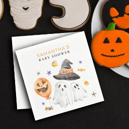 Servilleta De Papel Little Boo Halloween Watercolor Baby Shower