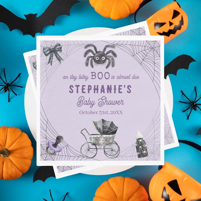 Servilleta De Papel Little Boo Itsy Bitsy Spider Halloween Baby Shower (Subido por el creador)