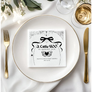 Servilleta De Papel Little Boo Minimal Gothic Halloween Baby Shower