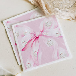 Servilleta De Papel Little Boo PINK Bow Baby Shower