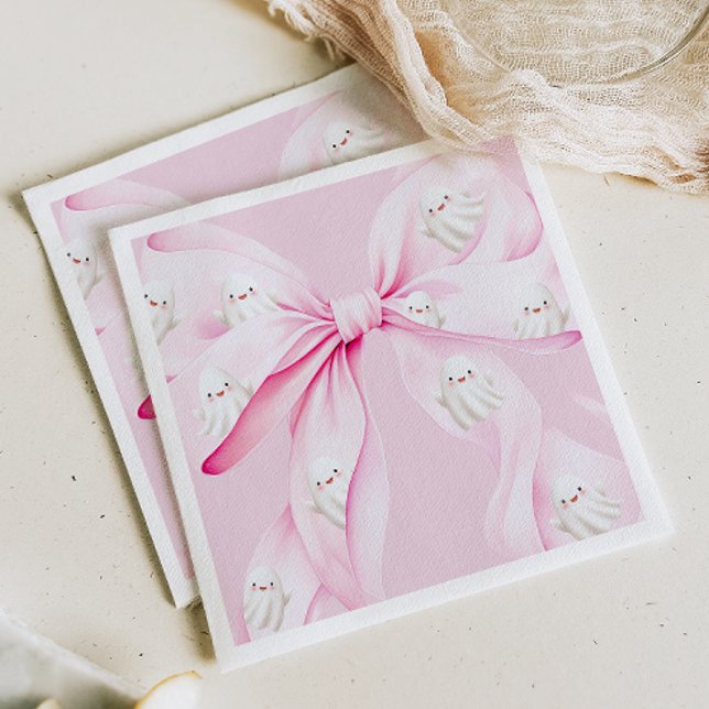 Servilleta De Papel Little Boo PINK Bow Baby Shower (Subido por el creador)