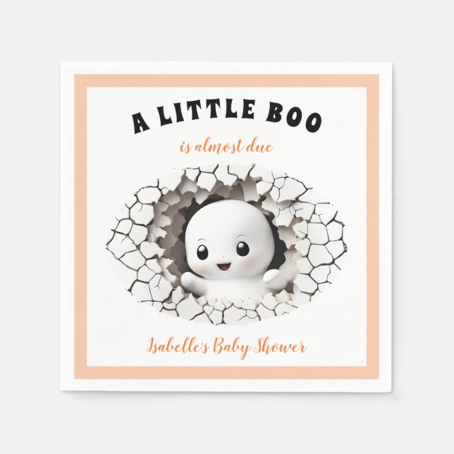 Servilleta De Papel Little Boo Se Debe Casi A Las Fantasmas De Baby Sh (Anverso)