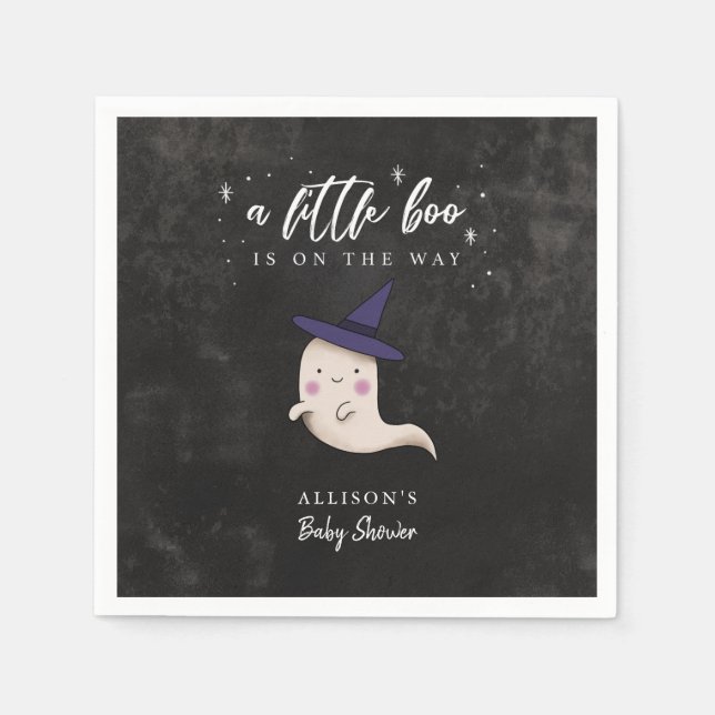 Servilleta De Papel Little Boo Witch Ghost Baby Shower (Anverso)