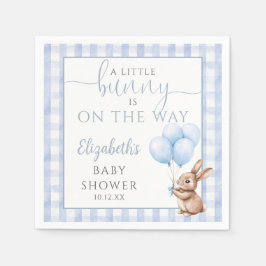Servilleta De Papel Little Bunny Blue Balloons Boy Baby Shower