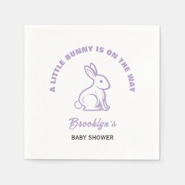 Servilleta De Papel Little Bunny Easter Baby Shower White Purple Guay