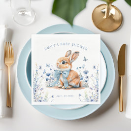 Servilleta De Papel Little Bunny Wildflower Baby Shower Boy