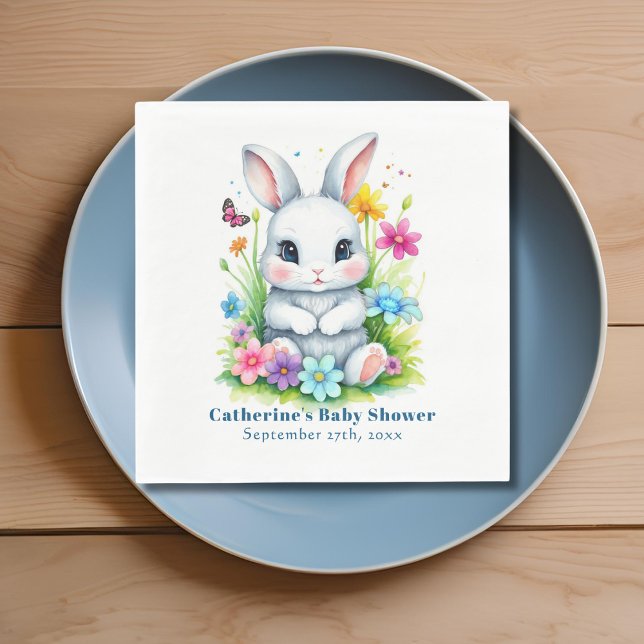 Servilleta De Papel Little Bunny Wildflower Garden Easter Baby Shower (Subido por el creador)