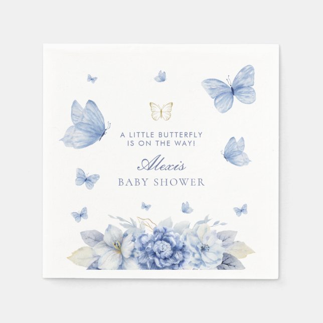 Servilleta De Papel Little Butfly Boy Baby Shower (Anverso)