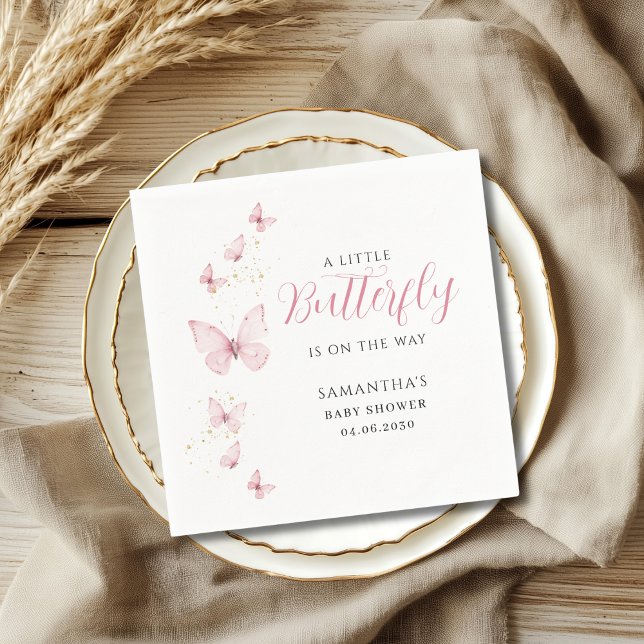 Servilleta De Papel Little Butterfly Pink Girl Baby Shower (Subido por el creador)