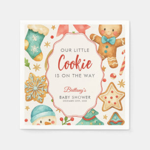 Servilleta De Papel Little Cookie está en camino Navidades Baby Shower