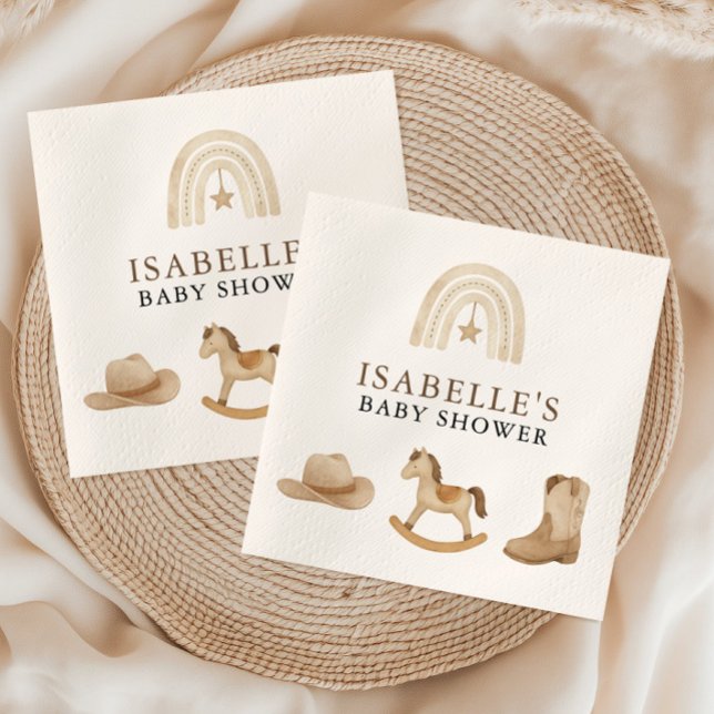 Servilleta De Papel Little Cowboy Baby Shower (Little Cowboy Baby Shower Napkins)