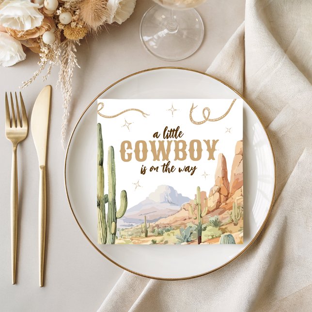 Servilleta De Papel Little Cowboy Baby Shower Napkins (Subido por el creador)