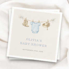 Servilleta De Papel Little Cowboy Clothesline Baby Shower Party
