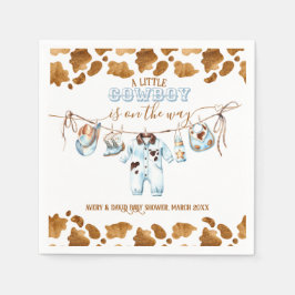 Servilleta De Papel Little Cowboy Clothesline WildWest Boy Baby Shower