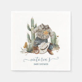 Servilleta De Papel Little Cowboy Western Watercolor Baby Shower